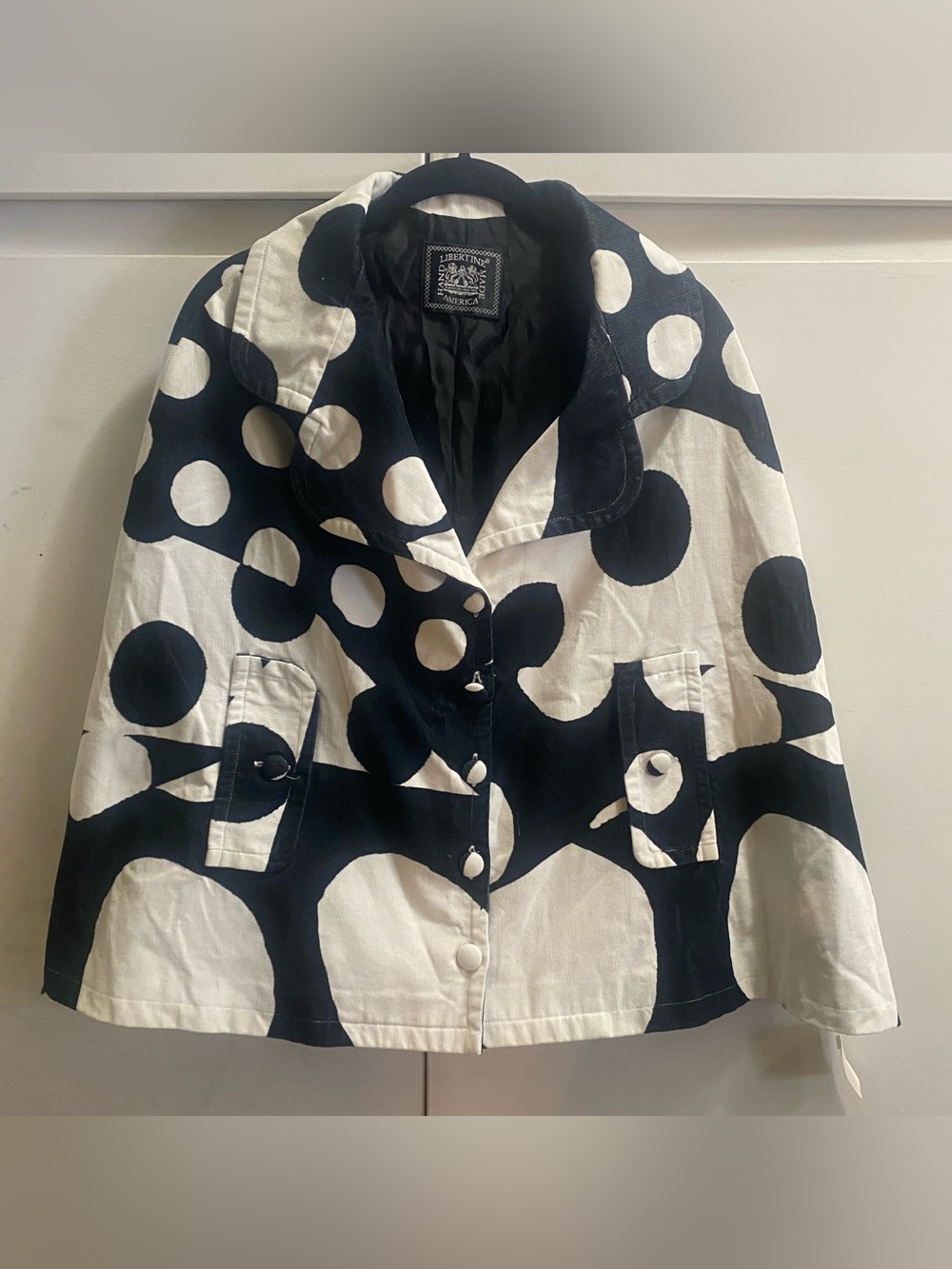 Libertine Johnson Hartig B&W Polka Dot Capelet Jacket